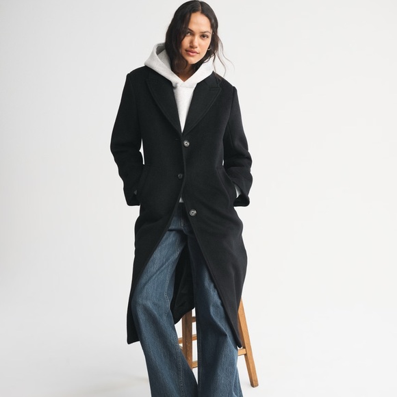 Abercrombie Wool-Blend Tailored Dad Coat - Picture 1 of 8
